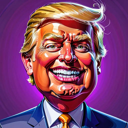 ai generated caricature portrait of trump featuring exaggerated features vibrant colors and clean playful lines download 2025 04 08t083928 140