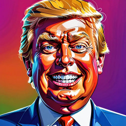 trump caricature with exaggerated features and vibrant expressive colors designed using ai for a humorous effect download 2025 04 08t083942 908